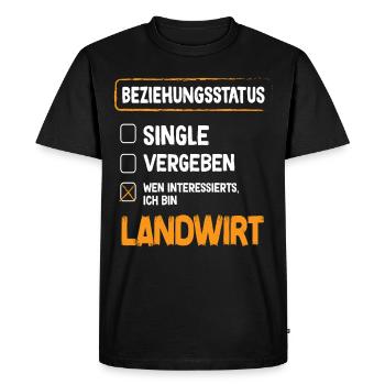 Farmer Relationship Status - Men's Premium Organic T-Shirt - black - Front - Nico (187cm)