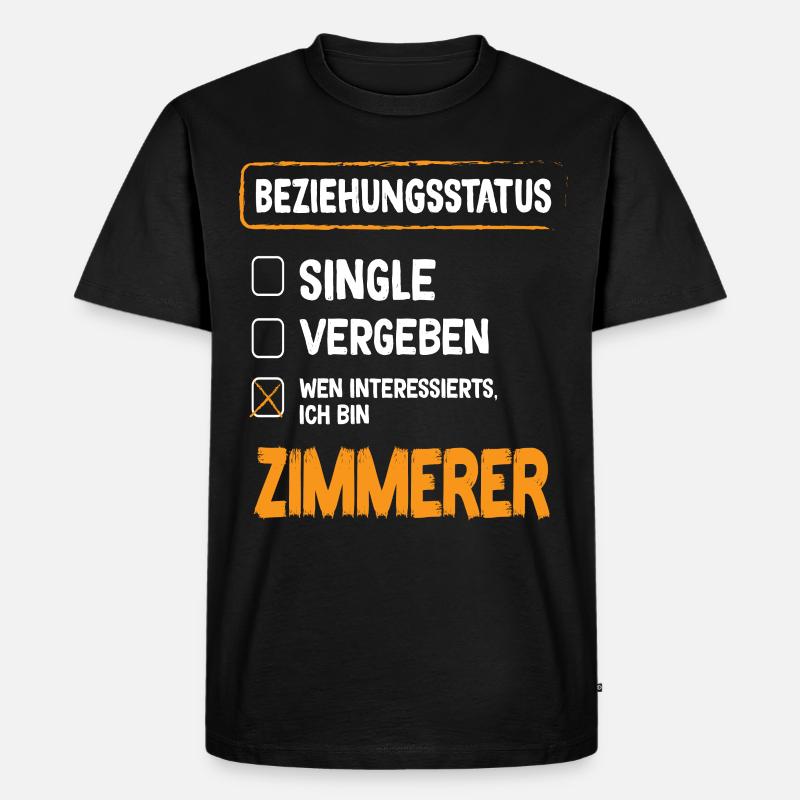 Zimmerer Beziehungsstatus - Männer Premium Bio T-Shirt - Schwarz