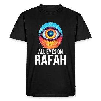 ALL EYES ON RAFAH - Gaza Demo Free Palestina - Men's Premium Organic T-Shirt - black - Front - Nico (187cm)