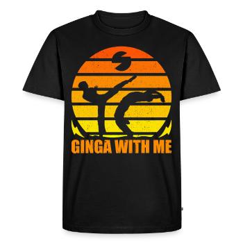 Capoeira ginga with me - Men's Premium Organic T-Shirt - black - Front - Nico (187cm)