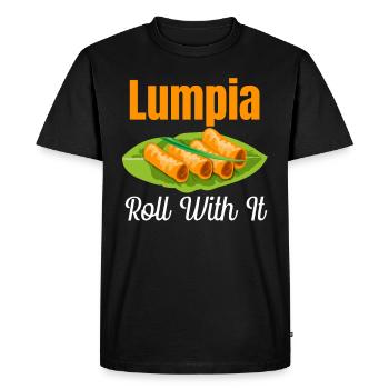 Lumpia Roll With It Pinoy Shanghai Lover Adobo - T-shirt Premium bio Homme - noir - Devant - Nico (187cm)