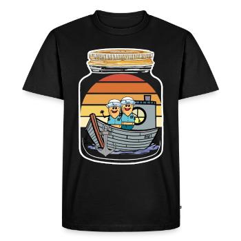 Peanut Peanuts Boat Ship Travel Sailors - Men's Premium Organic T-Shirt - black - Front - Nico (187cm)