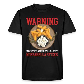 Bâtonnets de mozzarella Cadeau d’amateur de fromage - T-shirt Premium bio Homme - noir - Devant - Nico (187cm)