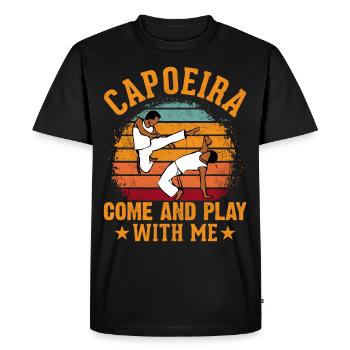Capoeira come and play with me - Men's Premium Organic T-Shirt - black - Front - Nico (187cm)