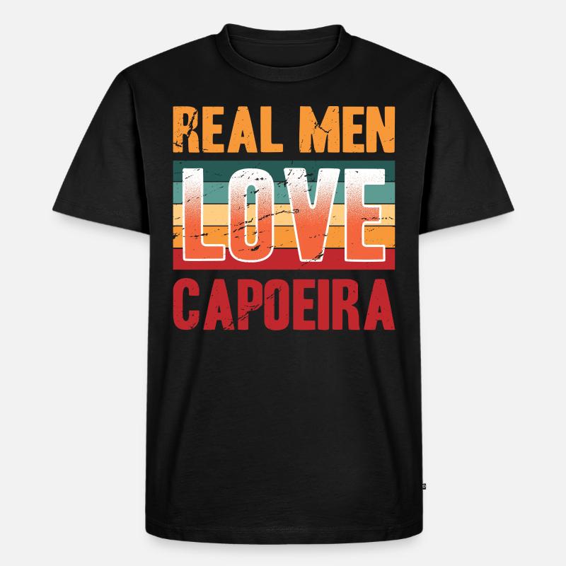 Echte Männer lieben Capoeira - Männer Premium Bio T-Shirt - Schwarz