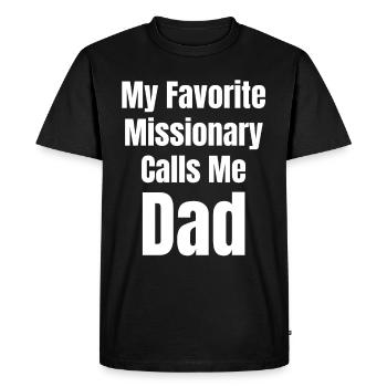 My favorite missionary calls me Papa Lustiger - Men's Premium Organic T-Shirt - black - Front - Nico (187cm)