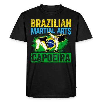 Arts Martiaux brésiliens Capoeira - T-shirt Premium bio Homme - noir - Devant - Nico (187cm)