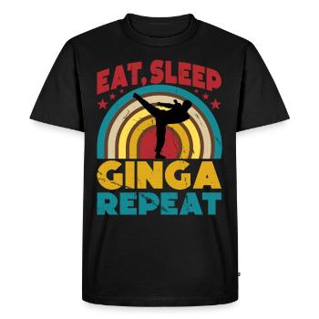 Eat Sleep Ginga Repeat - Men's Premium Organic T-Shirt - black - Front - Nico (187cm)