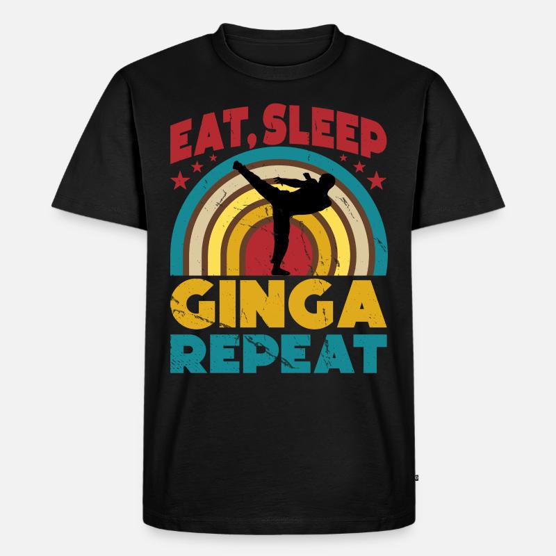 Manger Dormir Ginga Répéter - T-shirt Premium bio Homme - noir