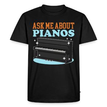 Piano Pianiste Piano Pianiste Cadeau - T-shirt Premium bio Homme - noir - Devant - Nico (187cm)