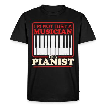Pianiste pianiste | Cadeau Piano Pianiste - T-shirt Premium bio Homme - noir - Devant - Nico (187cm)