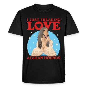 Lévrier afghan chien propriétaire de chien cadeau - T-shirt Premium bio Homme - noir - Devant - Nico (187cm)