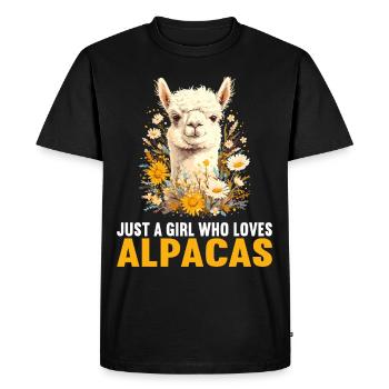 Alpaga Alpagas Alpaga - T-shirt Premium bio Homme - noir - Devant - Nico (187cm)