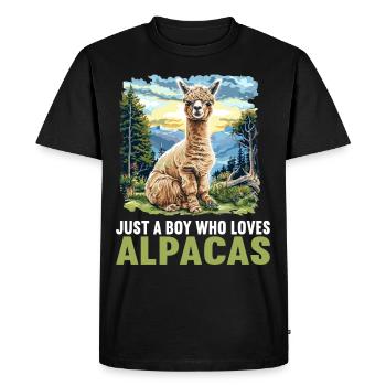 Alpaga Alpagas Alpaga - T-shirt Premium bio Homme - noir - Devant - Nico (187cm)