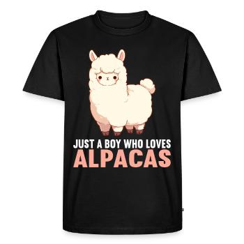Alpaga Alpagas Alpaga - T-shirt Premium bio Homme - noir - Devant - Nico (187cm)