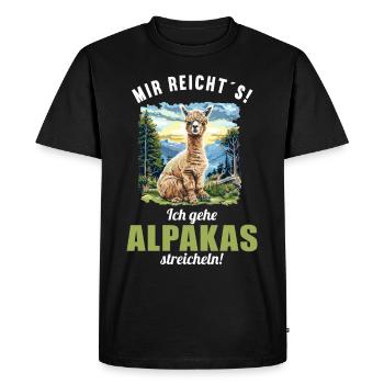 Alpaga Alpagas Alpaga - T-shirt Premium bio Homme - noir - Devant - Nico (187cm)