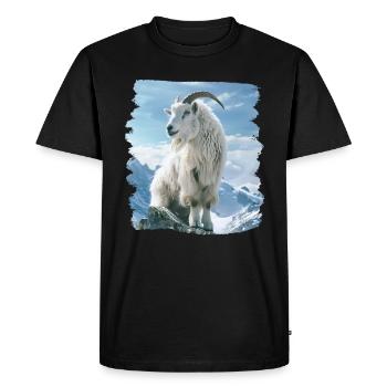 Alpine Goat Mountain Goats Mountain Goat - Men's Premium Organic T-Shirt - black - Front - Nico (187cm)