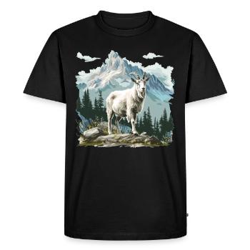 Alpine Goat Mountain Goats Mountain Goat - Men's Premium Organic T-Shirt - black - Front - Nico (187cm)