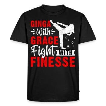 Ginga avec grâce combat avec finesse - T-shirt Premium bio Homme - noir - Devant - Nico (187cm)