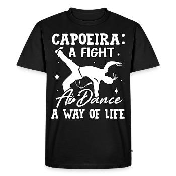 La capoeira, un combat, une danse, un art de vivre - T-shirt Premium bio Homme - noir - Devant - Nico (187cm)