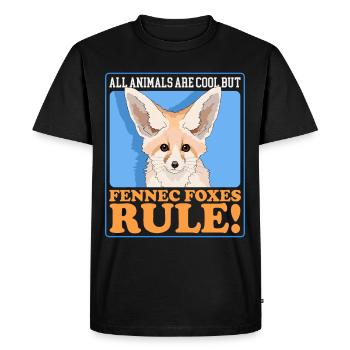 Fennec Renard du désert Cadeau renard - T-shirt Premium bio Homme - noir - Devant - Nico (187cm)