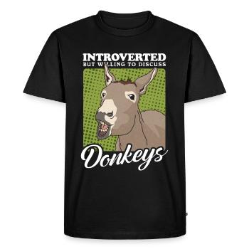 Donkey Donkey Owner, Donkey Lover, Donkey Gift - Men's Premium Organic T-Shirt - black - Front - Nico (187cm)