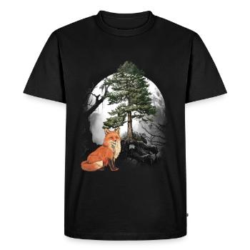 Renards, renards, habitants de la forêt, animaux de la forêt - T-shirt Premium bio Homme - noir - Devant - Nico (187cm)