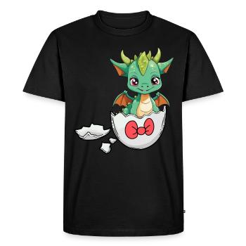 Dragon Dragon Coquille d’oeuf Hatch Bébé Enfant - T-shirt Premium bio Homme - noir - Devant - Nico (187cm)