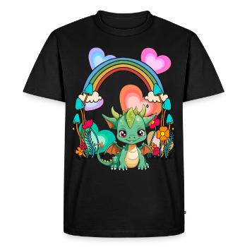 Rainbow Dragon Dragon Mythical Creature Child - Men's Premium Organic T-Shirt - black - Front - Nico (187cm)