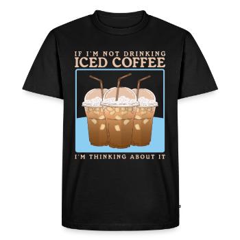 Iced Coffee Iced Coffee Coffee Lover Gift - Men's Premium Organic T-Shirt - black - Front - Nico (187cm)