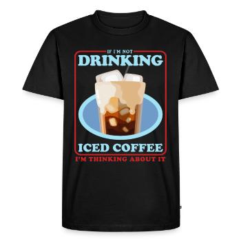 Iced Coffee Coffee Lover Iced Coffee Gift - Men's Premium Organic T-Shirt - black - Front - Nico (187cm)