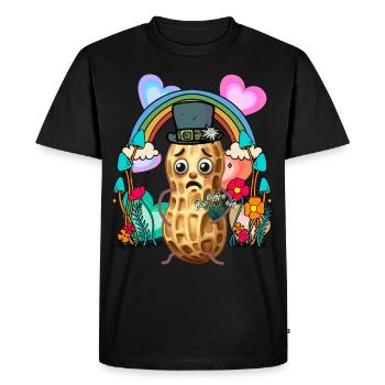 Cacahuète Fleurs Arc-en-ciel Amoureux de la Nature - T-shirt Premium bio Homme - noir - Devant - Nico (187cm)