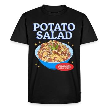 Salade de pommes de terre Härdöpfelsalat Cadeau - T-shirt Premium bio Homme - noir - Devant - Nico (187cm)