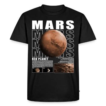 Mars Planète Espace Cosmologie Astronomie - T-shirt Premium bio Homme - noir - Devant - Nico (187cm)