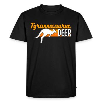 Illustration de cerf tyrannosaure kangourou drôle - T-shirt Premium bio Homme - noir - Devant - Nico (187cm)