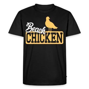 Conception amusante de poulet de plage de mouette pour les fans de mouettes. S - T-shirt Premium bio Homme - noir - Devant - Nico (187cm)
