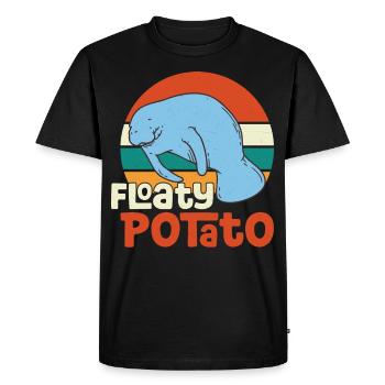 Lamantin drôle Lamantin Flottant Patate Illustration - T-shirt Premium bio Homme - noir - Devant - Nico (187cm)