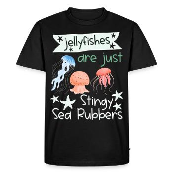 Les méduses ne sont que des gommes de mer avares Drôle de torture - T-shirt Premium bio Homme - noir - Devant - Nico (187cm)