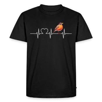 Robin Rotkehlchen - Männer Premium Bio T-Shirt - Schwarz - Vorne - Nico (187cm)