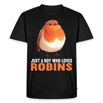 Robin Rotkehlchen - Men's Premium Organic T-Shirt - black - Front - Nico (187cm)