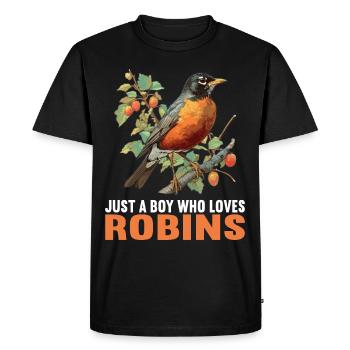 Robin Rotkehlchen - Men's Premium Organic T-Shirt - black - Front - Nico (187cm)