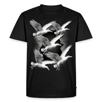 Seagulls Seagull Maritime Seabirds - Men's Premium Organic T-Shirt - black - Front - Nico (187cm)
