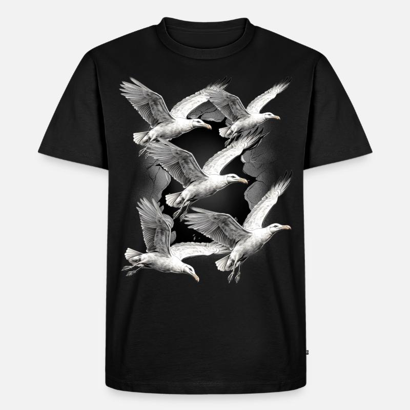 Möwen Möwe Maritim Seevögel - Männer Premium Bio T-Shirt - Schwarz