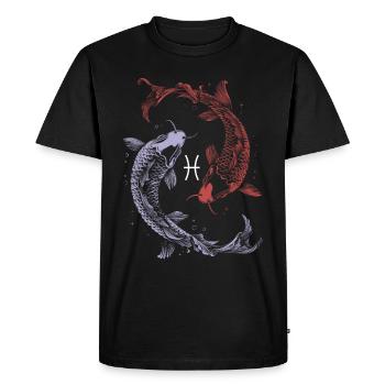 Zodiac Pisces Pisces Symbol Astrology - Men's Premium Organic T-Shirt - black - Front - Nico (187cm)