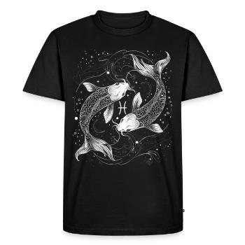 Symbole du zodiaque Poissons Astrologie - T-shirt Premium bio Homme - noir - Devant - Nico (187cm)