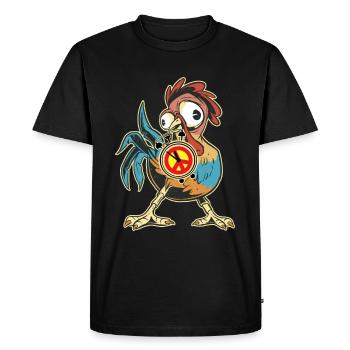 Poulet Coq Paix Réveil Paix Paix Paix Mondiale - T-shirt Premium bio Homme - noir - Devant - Nico (187cm)