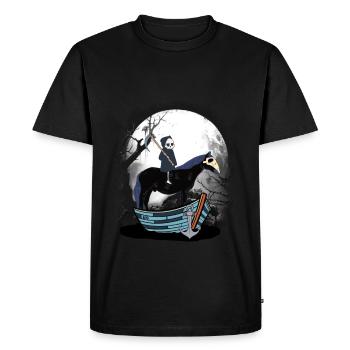 Grim Reaper Passeur Cavalier Bateau À Cheval Halloween - T-shirt Premium bio Homme - noir - Devant - Nico (187cm)