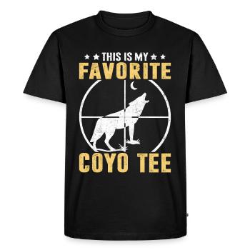Coyote Hunt Coyote Hunter Yote - Men's Premium Organic T-Shirt - black - Front - Nico (187cm)