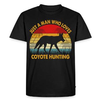 Coyote Hunter Yote - Men's Premium Organic T-Shirt - black - Front - Nico (187cm)