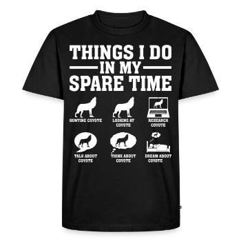 Coyote Hunter Yote - Men's Premium Organic T-Shirt - black - Front - Nico (187cm)